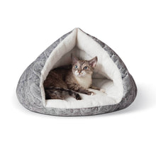 Load image into Gallery viewer, Self-Warming Semi-Private Cat Hut - Grey - from Cat Supplies and More