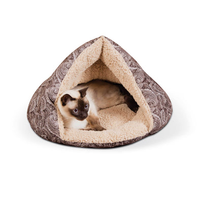 Self-Warming Semi-Private Cat Hut - Brown - from Cat Supplies and More