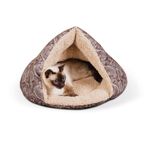 Self-Warming Semi-Private Cat Hut - Brown - from Cat Supplies and More