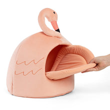 Load image into Gallery viewer, Flamingo Novelty Cat Hut side view from Cat Supplies and More