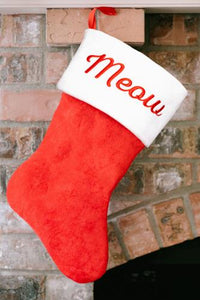 Large "Meow" Christmas Stocking for Your Cat