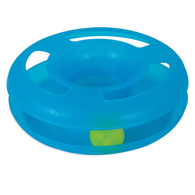 PetMate Crazy Circle Cat toy with refillable catnip ball to keep your cat fixated on chasing the ball