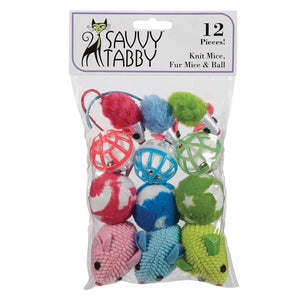 Savvy Tabby 12-Piece Cat Toy Set - Cat Supplies & More