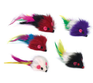 Savvy Tabby Fur Mouse with Rattle - Cat Supplies & More