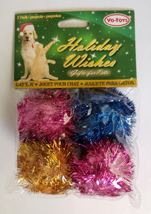 Holiday Glitter Pom Cat Toys 4-Pack from Cat Supplies & More