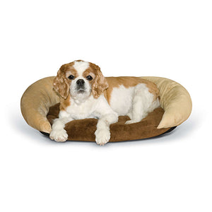 K&H SelfK&H Self-Warming Bolster Pet Bed - Chocolate-Tan from Cat Supplies and More