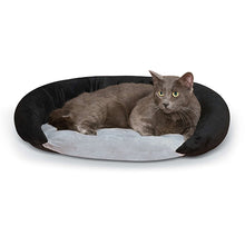 Load image into Gallery viewer, K&amp;H Self-Warming Bolster Pet Bed Grey &amp; Black, from Cat Supplies and More