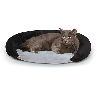 K&H Self-Warming Bolster Pet Bed Grey & Black, from Cat Supplies and More