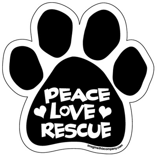 Peace Love Rescue Paw Magnet from Cat Supplies and More